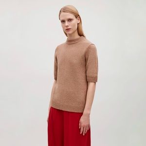Cos Speckle Knit Light-Brown Short-sleeve Sweater